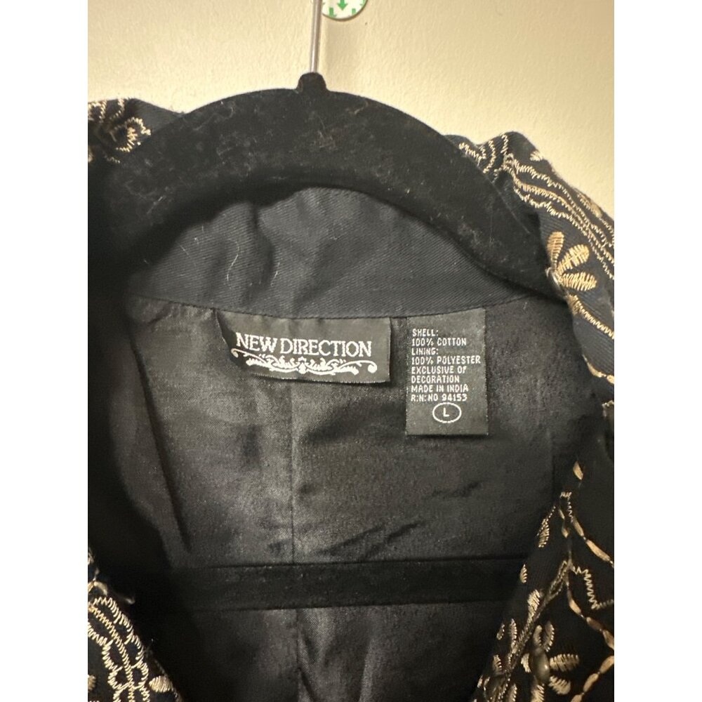 New Direction Large Black Jacket Embroidered - image 3